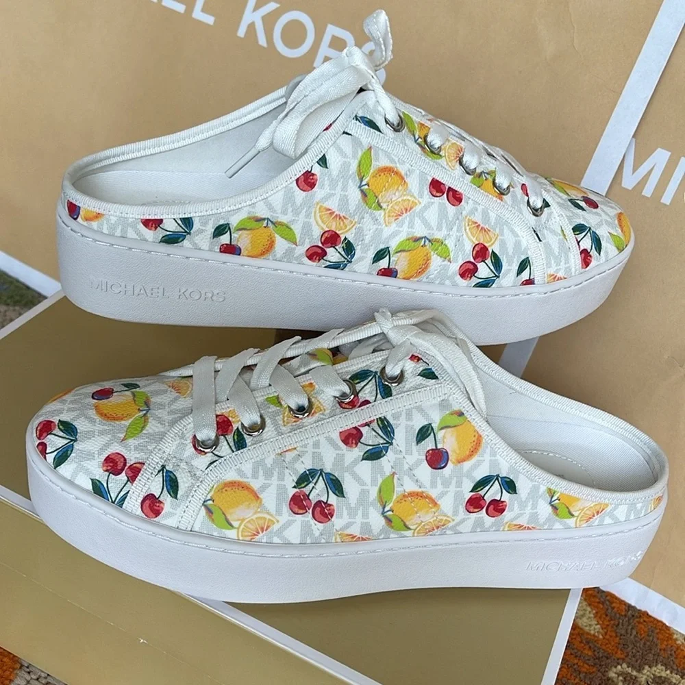 Michael Kors POPPY SLIDE SNEAKERS 
FRUIT PAINT MK SIG SM
49T4POFP1Q Platforms - Picture 10 of 16